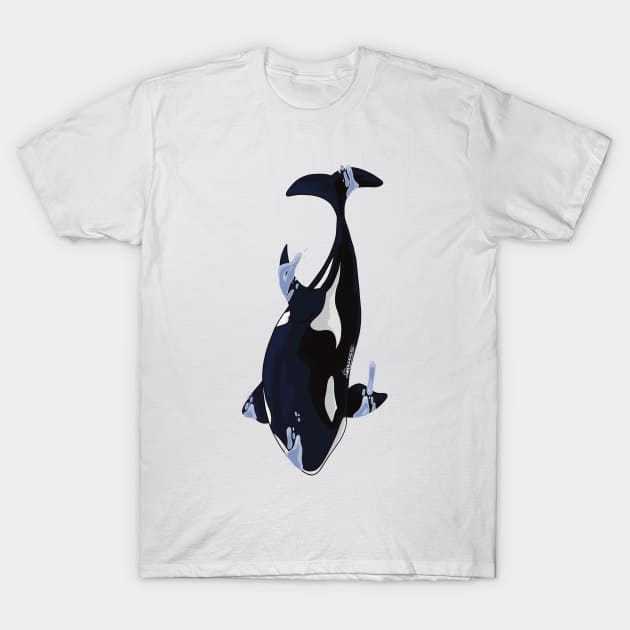 Orca Diving T-Shirt by Orianartistic